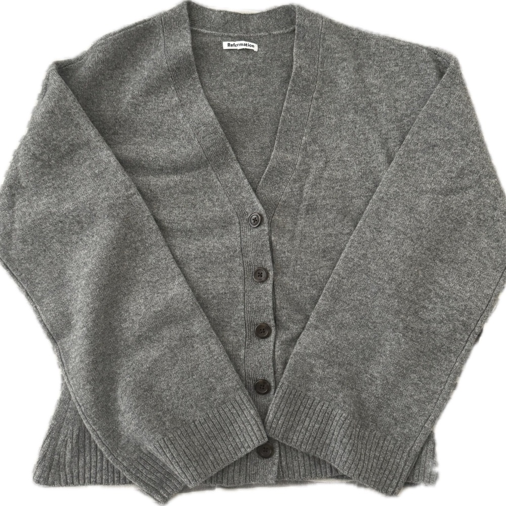 Novara Mid Grey Regenerative Wool Cardigan